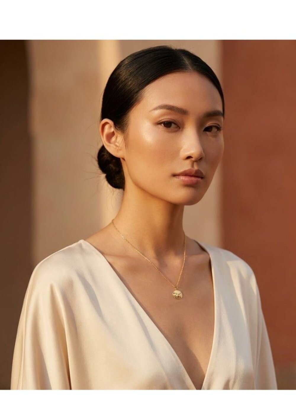 Elegant Yellow Gold-Toned Sand Dollar Necklace – 16"